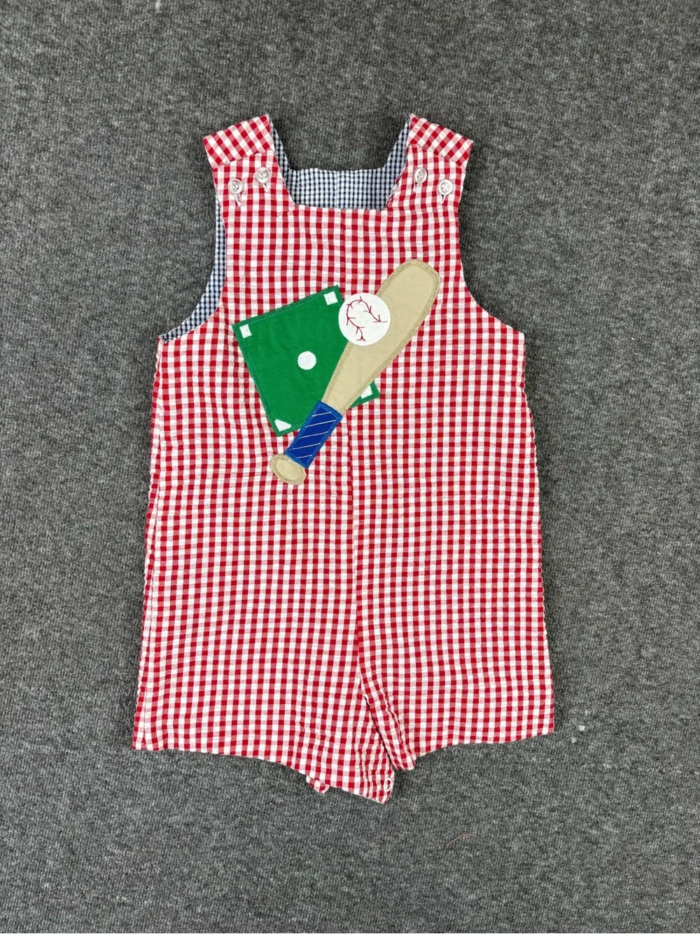 The Bailey Boys 18M Seersucker Reversible Romper Preppy Southern